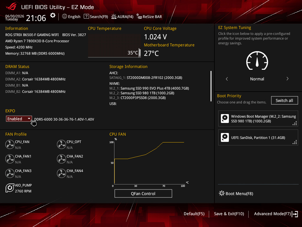 How to enable EXPO in ROG BIOS, while in EZ Mode.